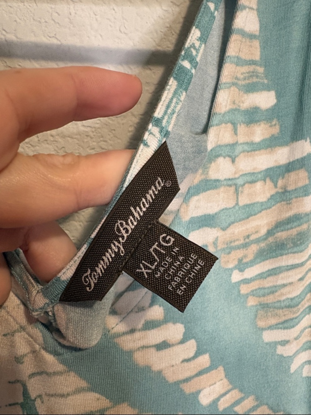 Tommy Bahama Aqua & White Sleeveless V-Neck Midi Dress - Picture 2 of 6